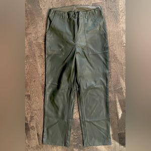 Faux Leather Pants Khaki Grey Sz 8